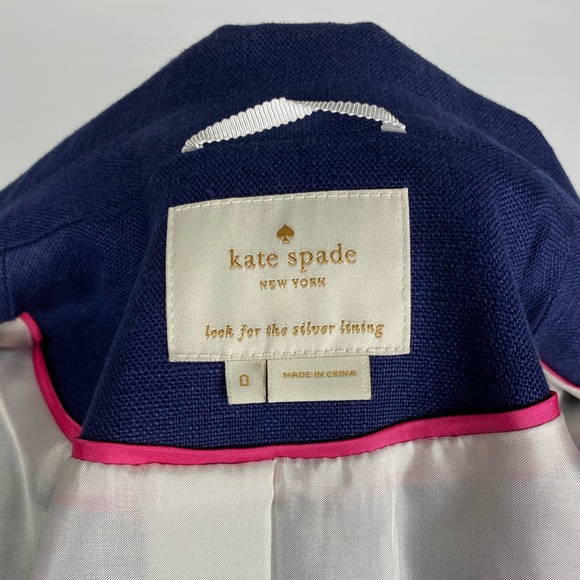 EUC Kate Spade Alix Blazer in French Navy Size 0 - Picture 8 of 8